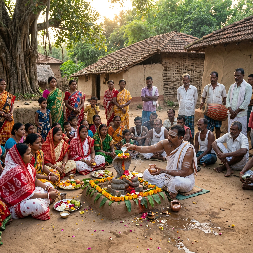 Odisha Nag Panchami village ritual scene