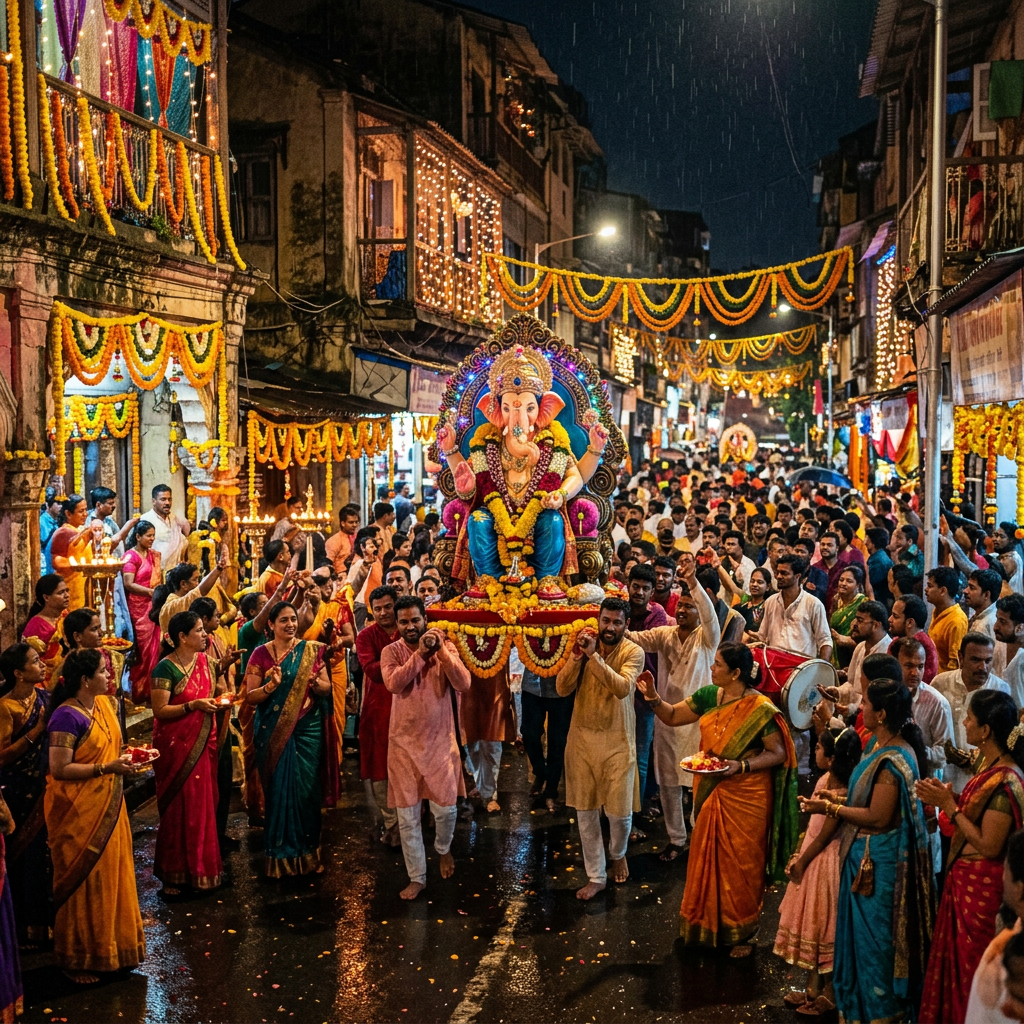 Mumbai Ganesh Chaturthi street welcome
